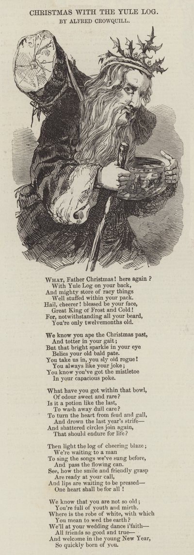Navidad con el tronco de Yule de Alfred Crowquill